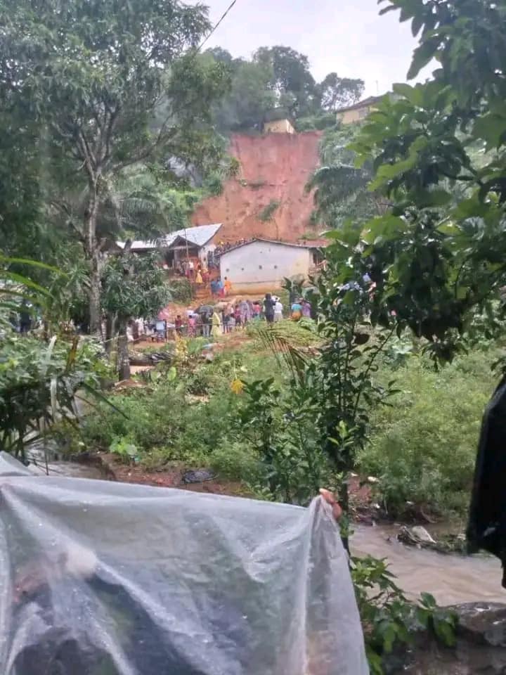 A mudslide site in Eastern Freetown