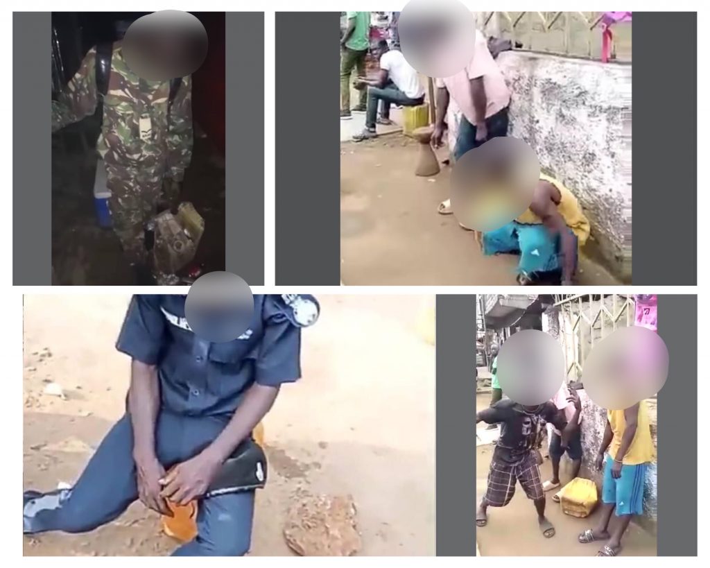 Screenshots from social media videos of intoxicated Sierra Leoneans.