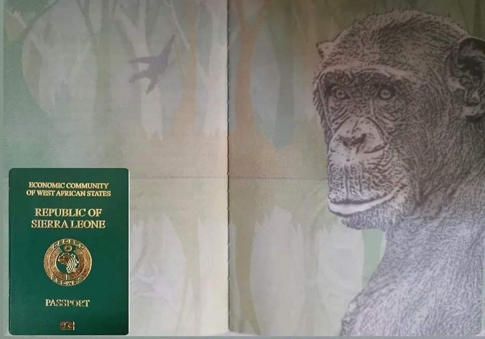 The new Sierra Leone passport that has triggered public outrage.